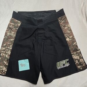 UFC Men’s Black Athletic Shorts with Camo Side Panels